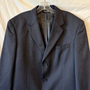 Joseph Jos A Bank Men Wool Cashmere Gray Sport Suit Jacket Blazer Pin Stripe 41L